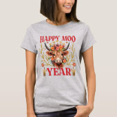 ハッピー ムー イヤー |ハイランド・カウ| ニューイヤー Tシャツ (正面)