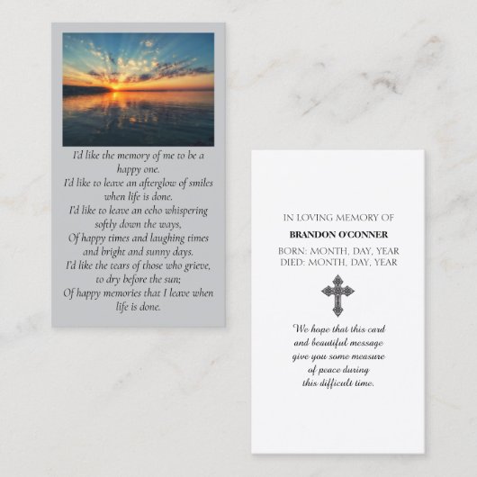 ハッピー メモリー パープル オレンジ イエロー ブルー 共感 名刺 (正面/裏面)