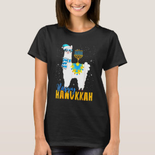 ハッピー・ラマカ Happy Llamakkah かわいい ユダヤ系 ラマ サングラス ハヌカ Tシャツ
