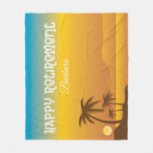 ハッピー·リタイアメント·ウィズ·ビーチ·シーン フリースブランケット (正面)