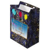 ハッピー・リタイアメント・バルーン、グリッター、ストリーマー ミディアムペーパーバッグ (正面アングル)