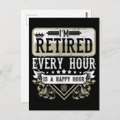 ハッピー・リタイアメント・退職したウーマン・コワーカー・ユーモア ポストカード (正面/裏面)
