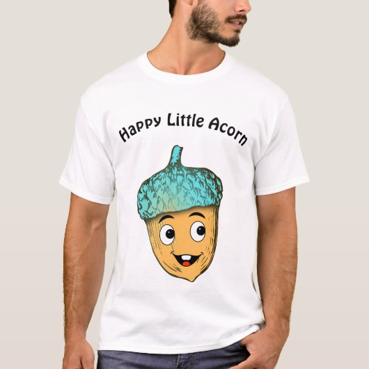 "ハッピー・リトル・エイコーン" スマイリングどんぐりの森の友達 Tシャツ (正面)