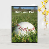 ハッピー・レイバー・デー・野球グリーティング・カード カード (黄色い花)