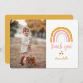 ハッピー・レインボー・サンキュー写真 招待状 (正面/裏面)