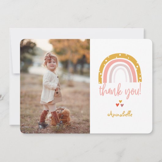 ハッピー・レインボー・サンキュー写真 招待状 (正面)