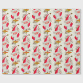 ハッピー レトロ サンタ ラッピングペーパー (フラット)