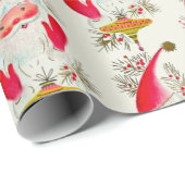 ハッピー レトロ サンタ ラッピングペーパー (ロールコーナー)