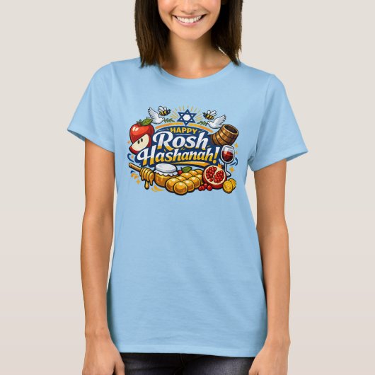 🍯 🍎🐟 ハッピー・ロッシュ・ハシャナーのアイコン Tシャツ (正面)