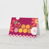 ハッピー・ローシュ・ハシャナー ユダヤの新年 花柄 シーズンカード (裏面)