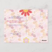 ハッピー・ローシュ・ハシャナー ユダヤ教 新年 フローラル・パターン ポストカード (裏面)