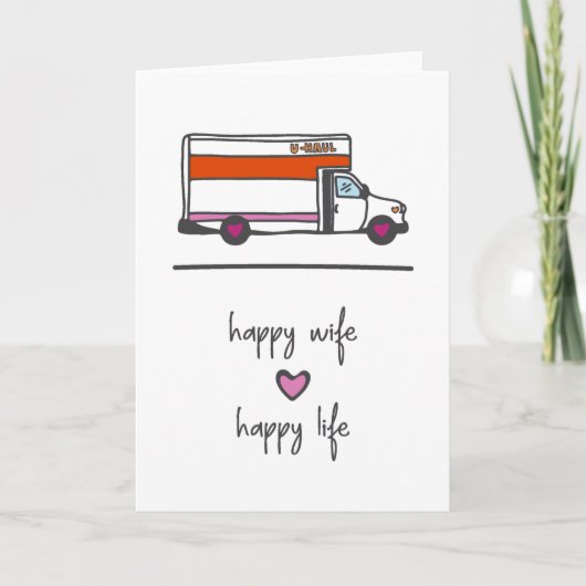 ハッピー・ワイフ・ハッピー・ライフ U-Haul アニバーサリー ウェディング C カード (正面)