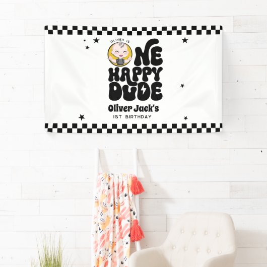 ハッピー・ワン・デュードの1歳の誕生日 横断幕 (インサイチュ)