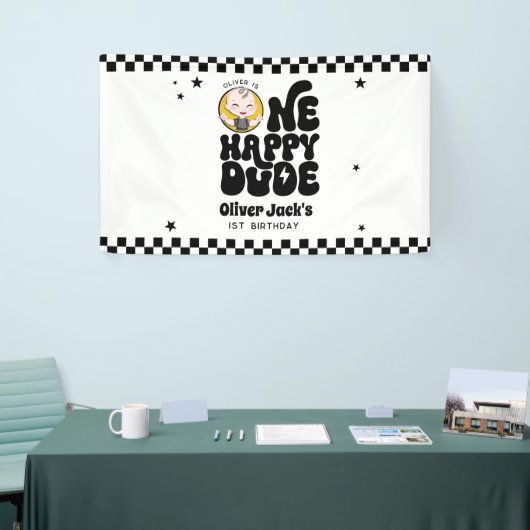 ハッピー・ワン・デュードの1歳の誕生日 横断幕 (トレードショー)