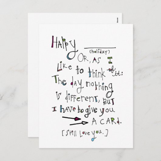 ハッピー(任意の休日) シーズンポストカード (正面/裏面)