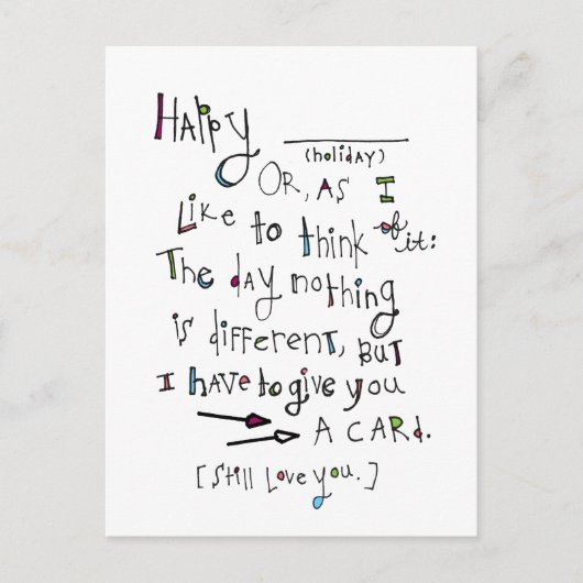 ハッピー（任意の休日） シーズンポストカード (正面)