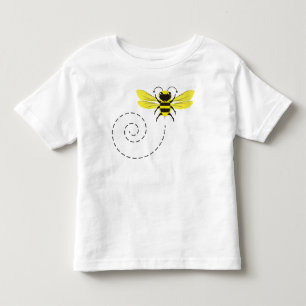 ハッピー(昆虫)マルハナバチボ飛んでいるーイズ&ガールズ トドラーTシャツ