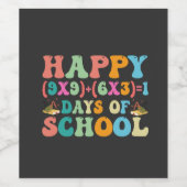 ハッピー(9X9)+(6X3)+1学年おもしろい数学年 ワインラベル (シングルラベル)