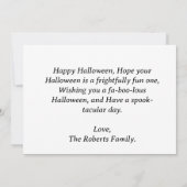 ハッピー spooky シーズン ファミリー フォト カード、ハロウィン (裏面)
