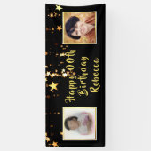 ハッピーANY誕生日 |星 |その後と今の写真 横断幕 (縦)