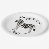 ハッピーBデイゼブラアフリカ動物 ペーパープレート (アングル)