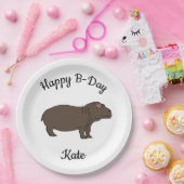 ハッピーBデイヒポタムスアフリカ動物 ペーパープレート (パーティー)