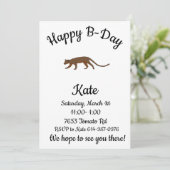 ハッピーBデイフォッサマダガスカル動物 招待状 (スタンド正面)