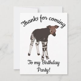 ハッピーBデイベビーオカピアニマル サンキューカード