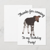 ハッピーBデイベビーオカピアニマル サンキューカード (正面/裏面)