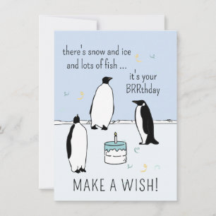 ハッピーBRRthdayペンギンお誕生日ケーキが願いを叶える カード