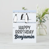 ハッピーBRRthdayペンギンウィンター誕生日クール名 カード (スタンド正面)