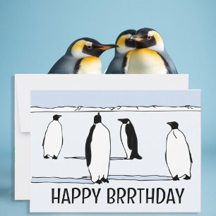 ハッピーBRRthdayペンギンウィンター誕生日 クール カード