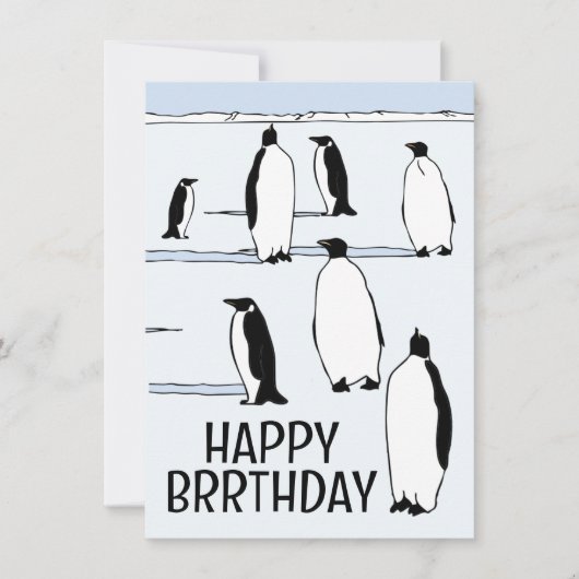 ハッピーBRRthdayペンギンウィンター誕生日 クール カード (正面)