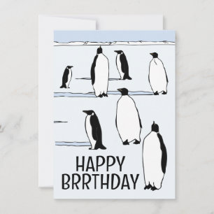 ハッピーBRRthdayペンギンウィンター誕生日 クール カード