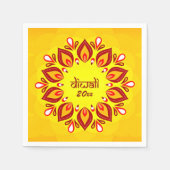 ハッピーDiwali年を黄色に追加 スタンダードカクテルナプキン (正面)