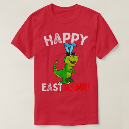 ハッピーEastrawr T re恐竜バニー卵のコスチュームEas Tシャツ (デザイン正面)