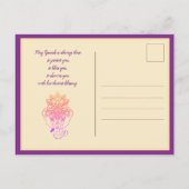 ハッピーGanesh Chaturthi、独自の文字、紫色のはがき ポストカード (裏面)