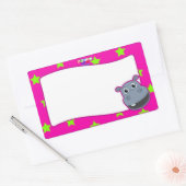 ハッピーHippo名タグステッカー 長方形シール (封筒)