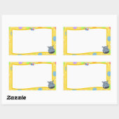 ハッピーHippo名タグステッカー 長方形シール (シート)