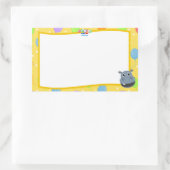 ハッピーHippo名タグステッカー 長方形シール (バッグ)