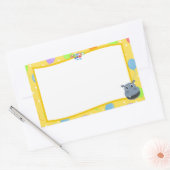 ハッピーHippo名タグステッカー 長方形シール (封筒)