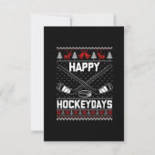 ハッピーHockeydaysおもしろいクリスマスアイスホッケープレーヤー サンキューカード (正面)