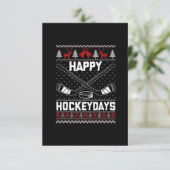 ハッピーHockeydaysおもしろいクリスマスアイスホッケープレーヤー サンキューカード (スタンド正面)