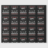 ハッピーHockeydaysおもしろいクリスマスアイスホッケープレーヤー ラッピングペーパー (フラット)