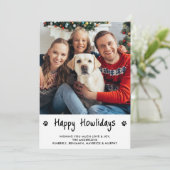 ハッピーHOWLidays白黒子犬ペット写真 シーズンカード (スタンド正面)
