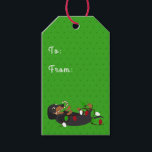ハッピーHOWLidays Cute Dachshand Christmas ギフトタグ<br><div class="desc">ハッピーHOWLidays Cute Dachshandクリスマスギフトラベル。可愛いダックスシュントが口にキャンディーケーンを入れたクリスマスライトの列に絡み合った。おもしろい、ユーモアのある休日ラベル愛犬家に最適。</div>