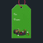 ハッピーHOWLidays Cute Dachshand Christmas ギフトタグ<br><div class="desc">ハッピーHOWLidays Cute Dachshandクリスマスギフトラベル。可愛いダックスシュントが口にキャンディーケーンを入れたクリスマスライトの列に絡み合った。おもしろい、ユーモアのある休日ラベル愛犬家に最適。</div>