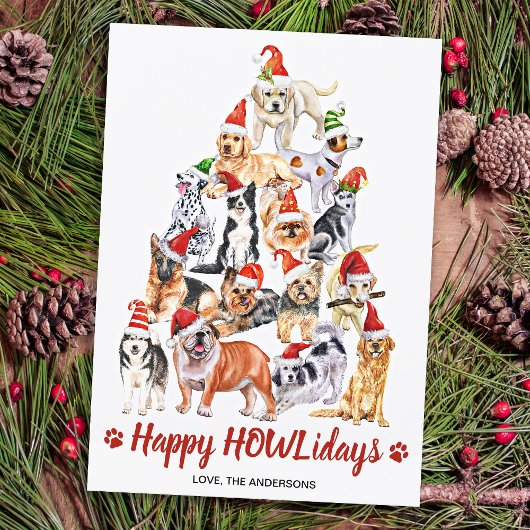ハッピーHOWLidays Dog Lover Christmas Tree Dogs シーズンカード