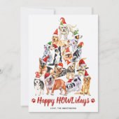 ハッピーHOWLidays Dog Lover Christmas Tree Dogs シーズンカード (正面)