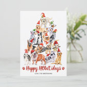 ハッピーHOWLidays Dog Lover Christmas Tree Dogs シーズンカード (スタンド正面)
